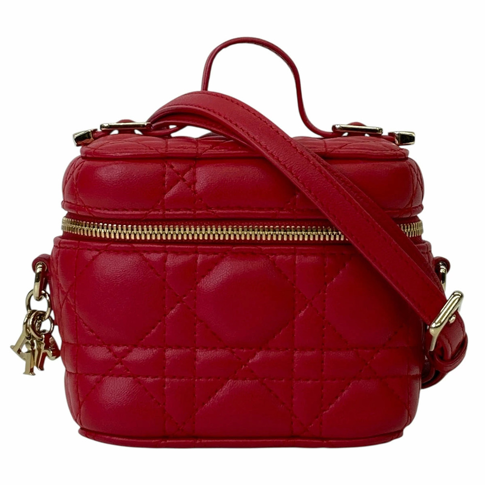 Dior Lady Vanity Bag Leather Red